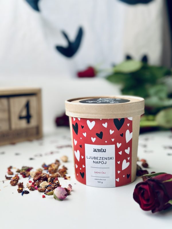 DARILNI PAKET "VALENTINOVA TROJICA" (čaj + piškoti + kava) - v darilni škatli - slika 4