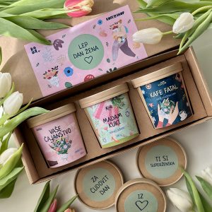 DARILNI PAKET "DAN ŽENA 1" 3/1 (čaj + piškoti + kava) - v darilni škatli