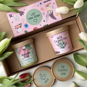 DARILNI PAKET "DAN ŽENA 3" 2/1 (piškoti + čaj) - v darilni škatli