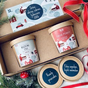 DARILNI PAKET "BOŽIČNI DUET" (čaj + piškoti) - v darilni škatli