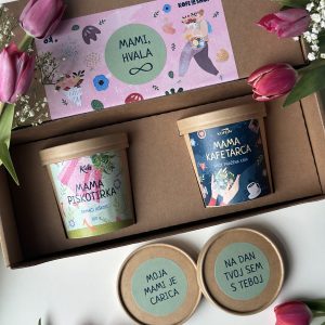 DARILNI PAKET "MATERINSKI DAN 2" 2/1 (piškoti + kava) - v darilni škatli