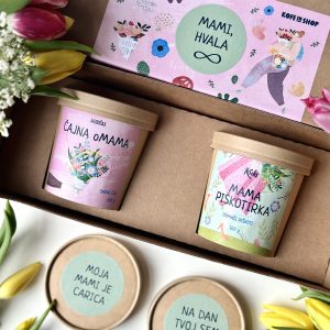 DARILNI PAKET "MATERINSKI DAN 3" 2/1 (piškoti + čaj) - v darilni škatli