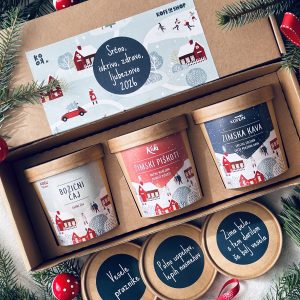 DARILNI PAKET "SVETA TROJICA" (čaj + piškoti + kava) - v darilni škatli